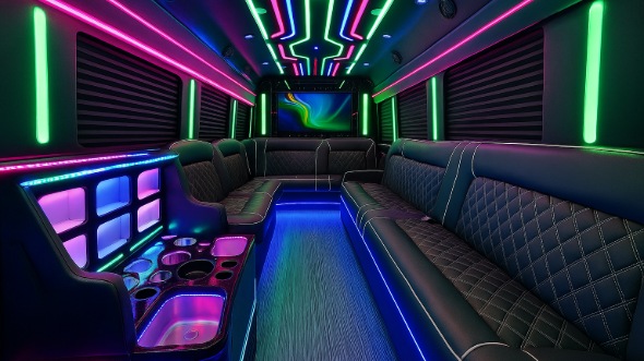 Interior of Kentucky Party Bus Company's 20 Passenger Party Bus in Kentucky
