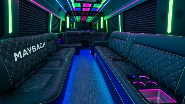 Interior of Hopkinsville Party Bus Company's 25 Passenger Party Bus in Hopkinsville