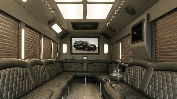Interior of Kentucky Party Bus Company's 25 Passenger Party Bus in Kentucky
