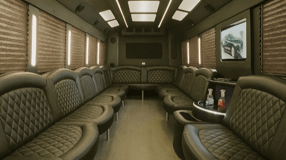 Interior of Elizabethtown Party Bus Company's 30 Passenger Party Bus in Elizabethtown