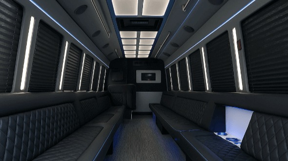 Interior of Independence Party Bus Company's 30 Passenger Party Bus in Independence
