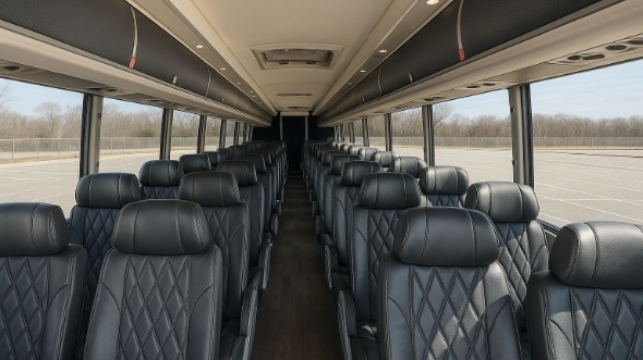 Interior of Kentucky Party Bus Company's 40 Passenger Charter Bus in Kentucky