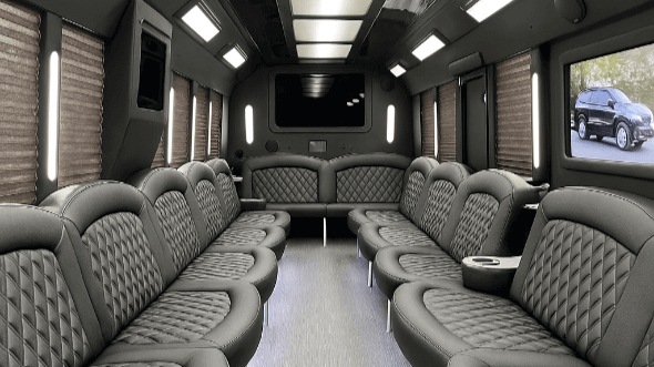 Interior of Jeffersontown Party Bus Company's 40 Passenger Party Bus in Jeffersontown