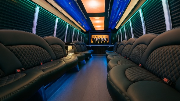 Interior of Richmond Party Bus Company's 40 Passenger Party Bus in Richmond