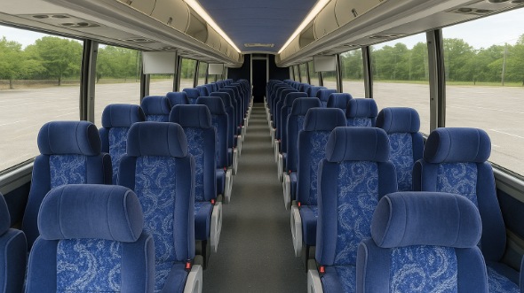 Interior of Kentucky Party Bus Company's 45 Passenger Charter Bus in Kentucky