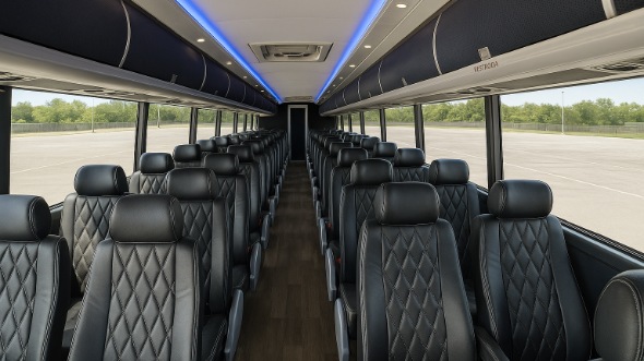 Interior of Kentucky Party Bus Company's 48 Passenger Charter Bus in Kentucky