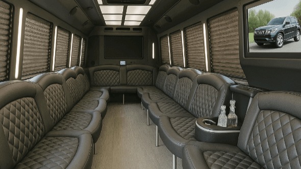 Interior of Bowling Green Party Bus Company's 50 Passenger Party Bus in Bowling Green