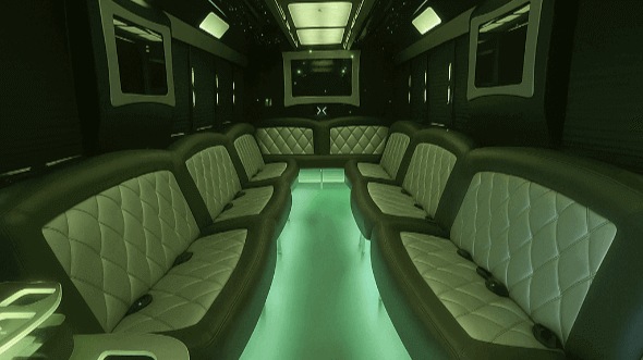 Interior of Louisville Party Bus Company's 50 Passenger Party Bus in Louisville