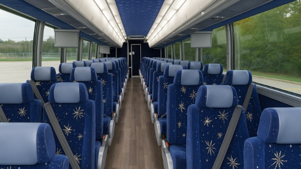 Interior of Kentucky Party Bus Company's 55 Passenger Charter Bus in Kentucky